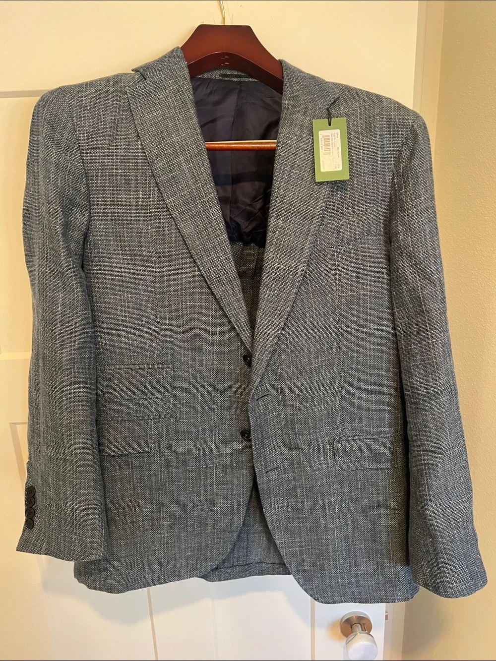 Men's Sid Mashburn Green/Blue Textured Two-Button Blazer